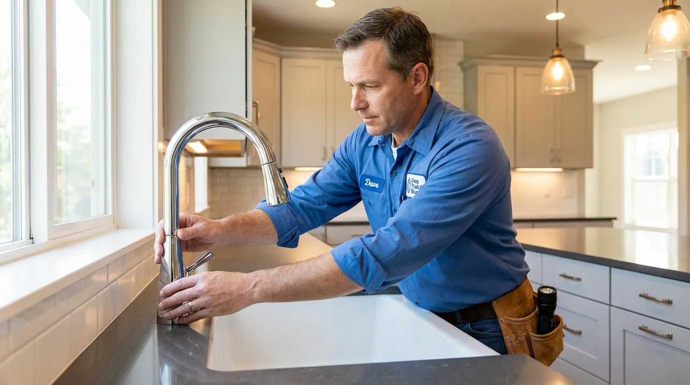 Kitchen faucet installation by Johns Plumbing LLC in Manteo